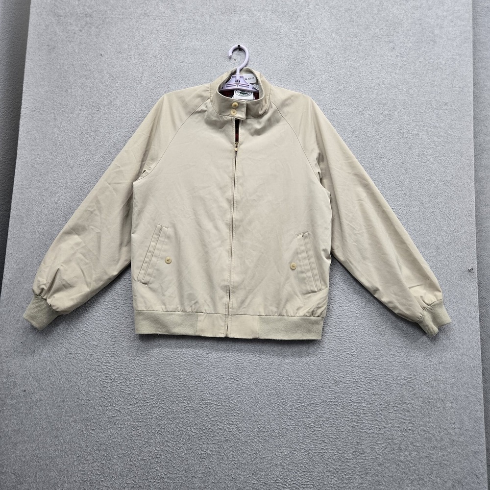VINTAGE Izod Lacoste Men Jacket M Beige Bi Swing Bomber